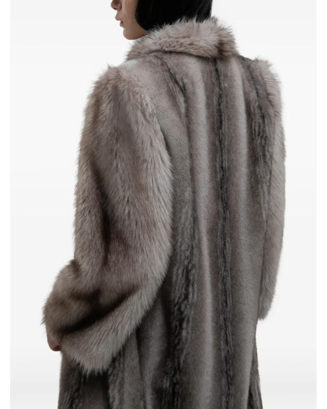 DUCIE Gray Betty Faux-Fur Coat