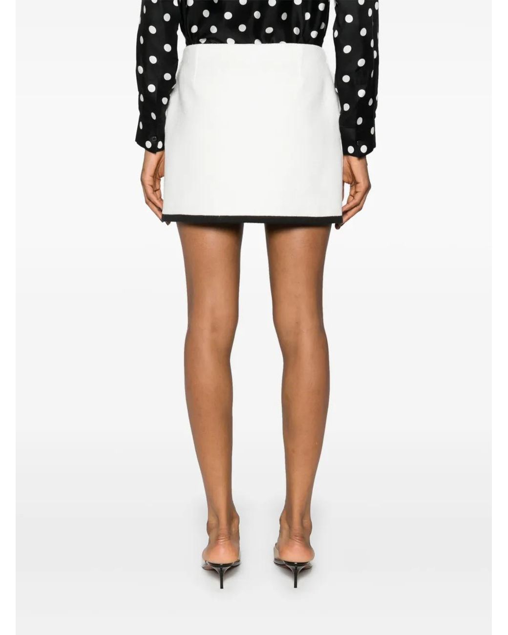 Gucci White Cotton Tweed Skirt