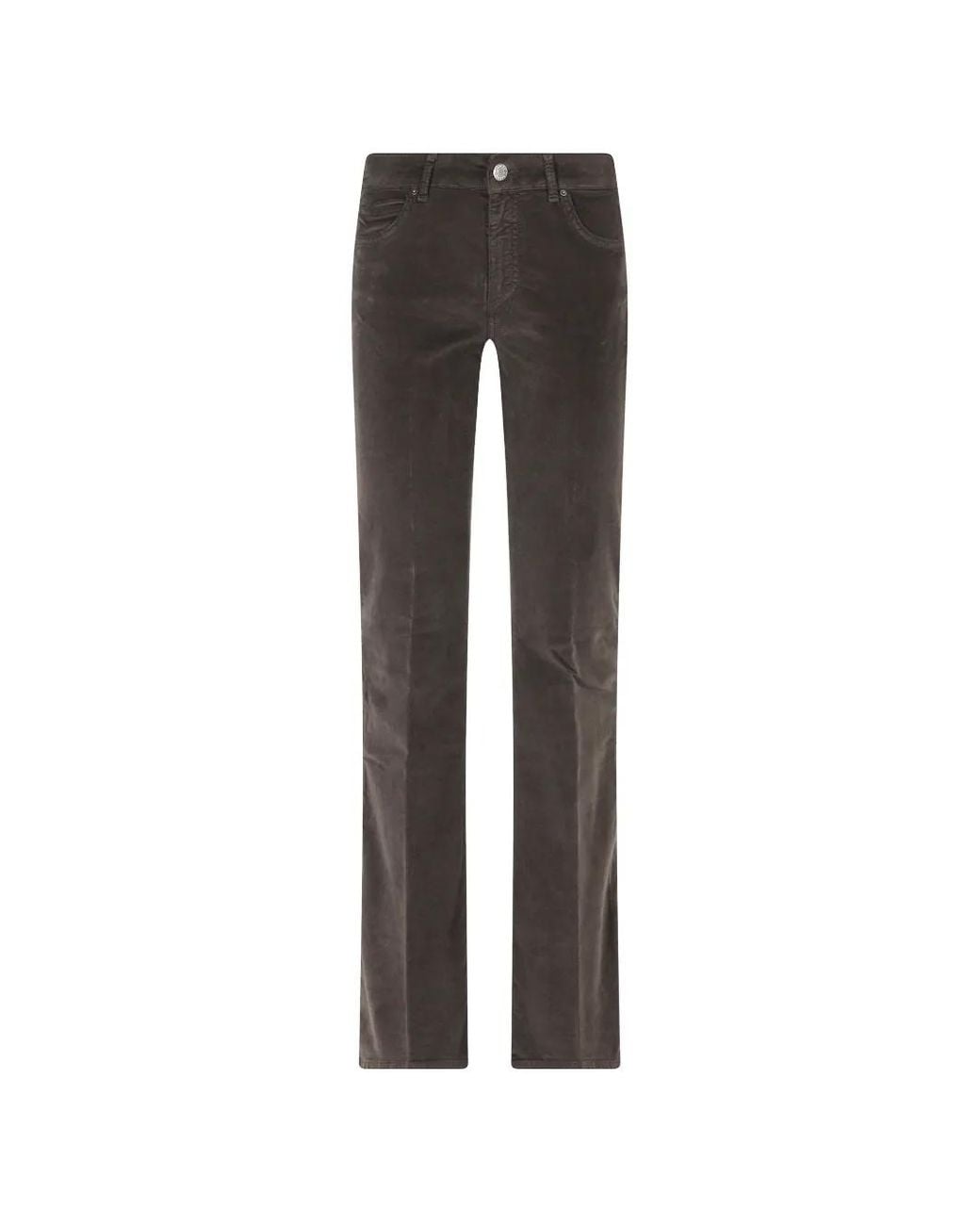 CIGALA'S Black Pressed-Crease Velvet Trousers