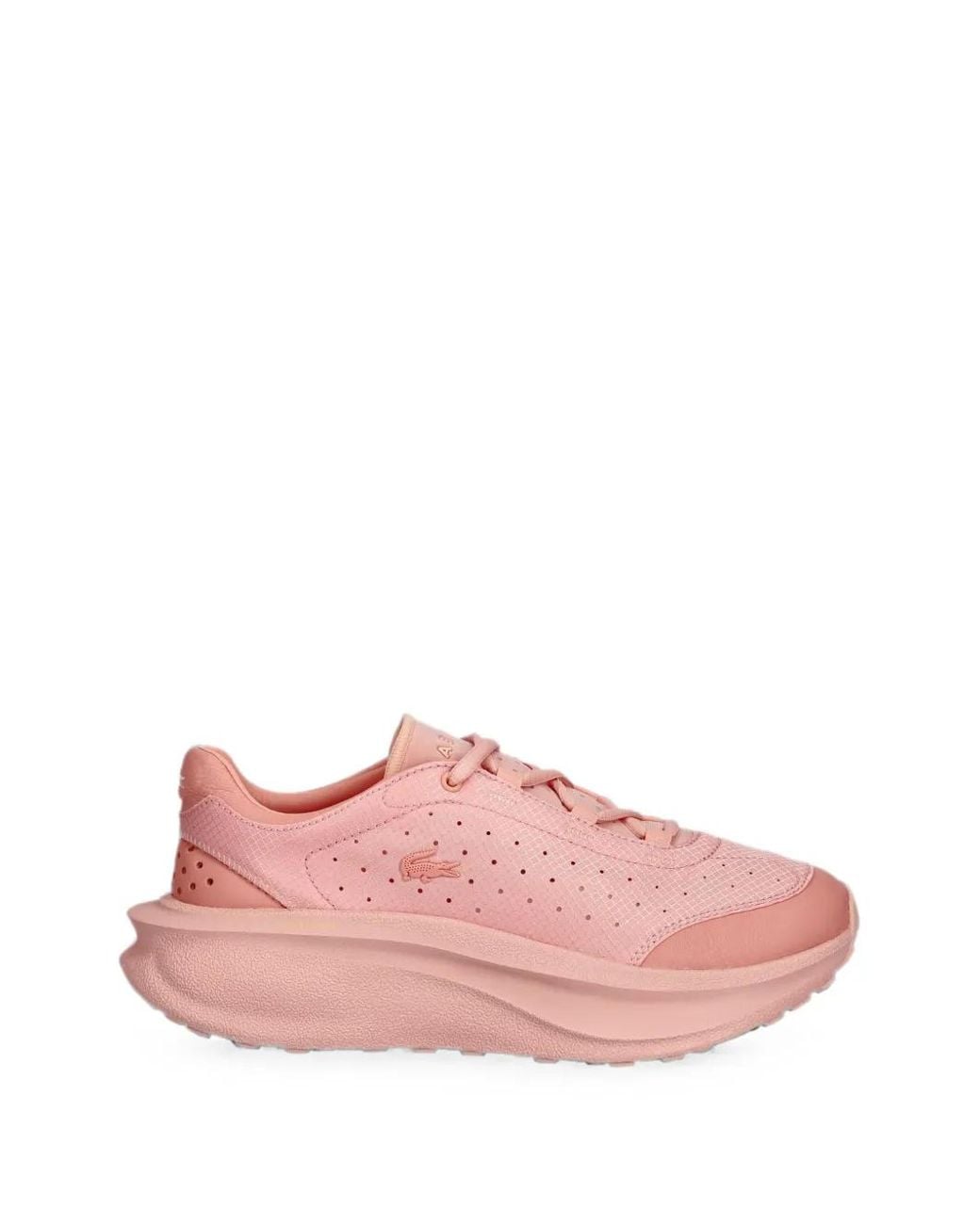 Lacoste Pink New Run Active Perforated Logo-Patch Sneakers