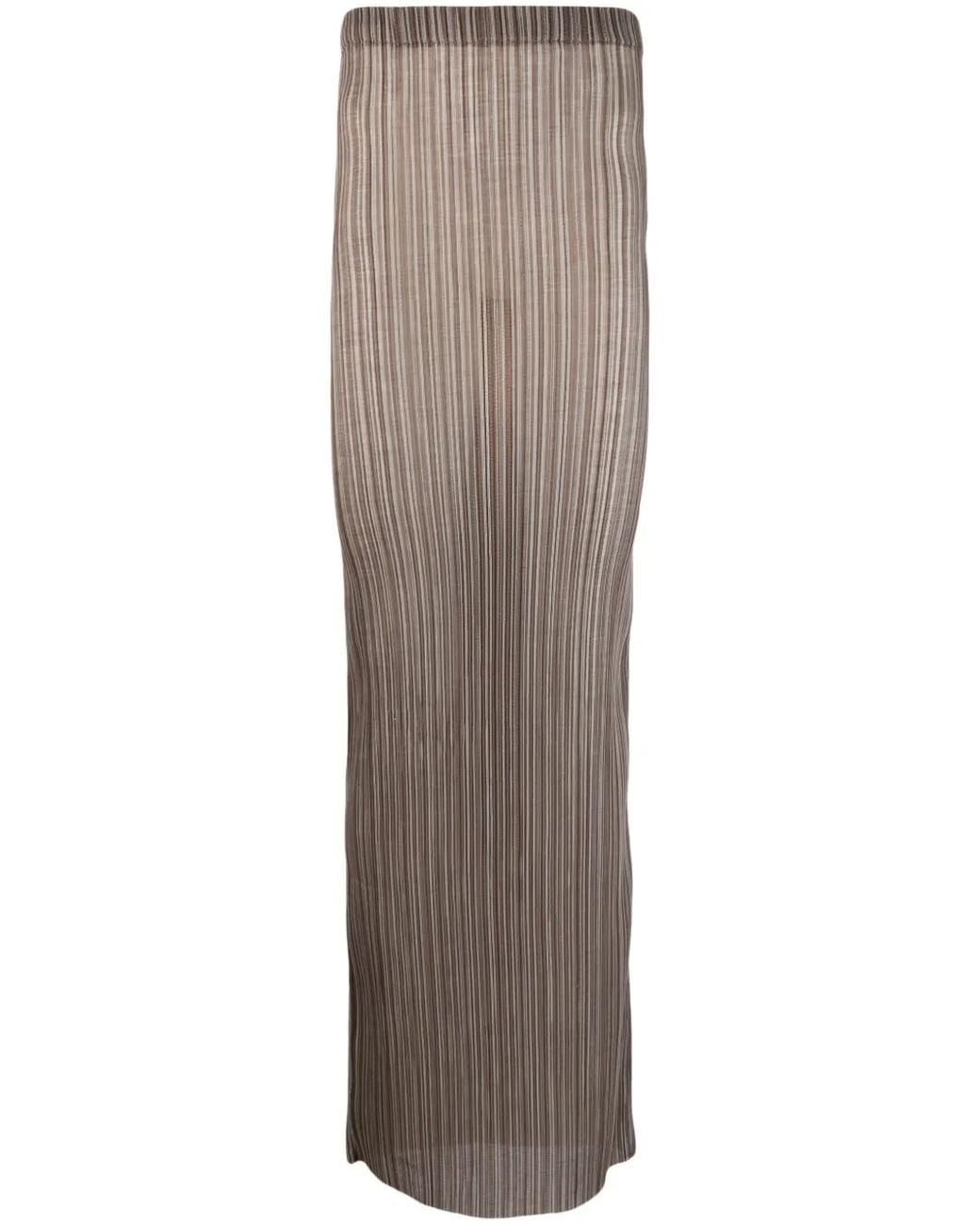 Ludovic de Saint Sernin Brown Striped Maxi Skirt