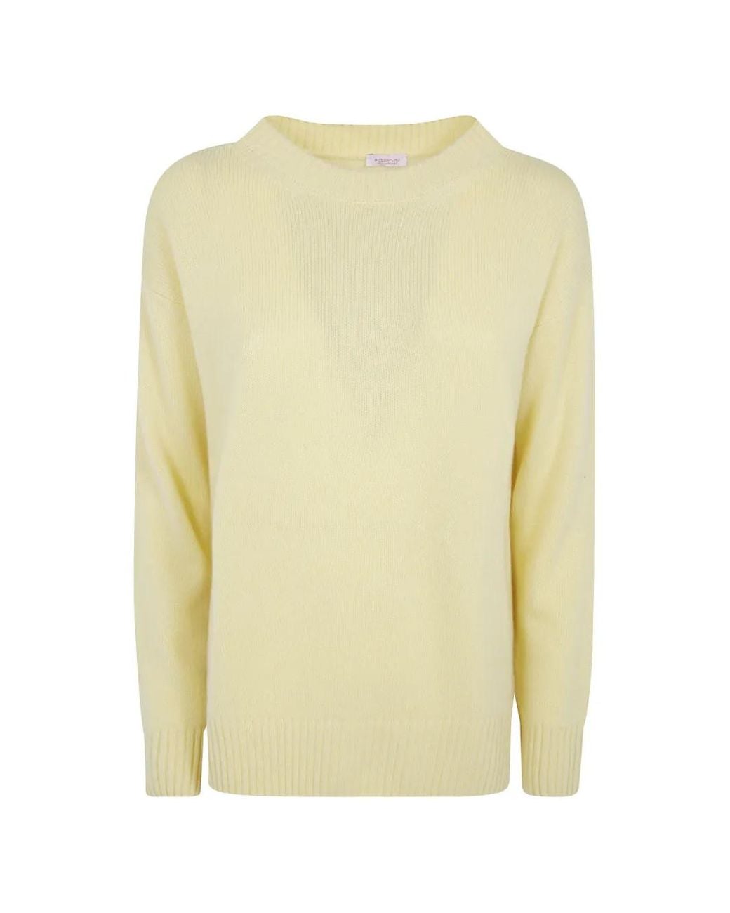 Rossopuro Yellow Ribbed-Trim Long-Sleeve Sweater