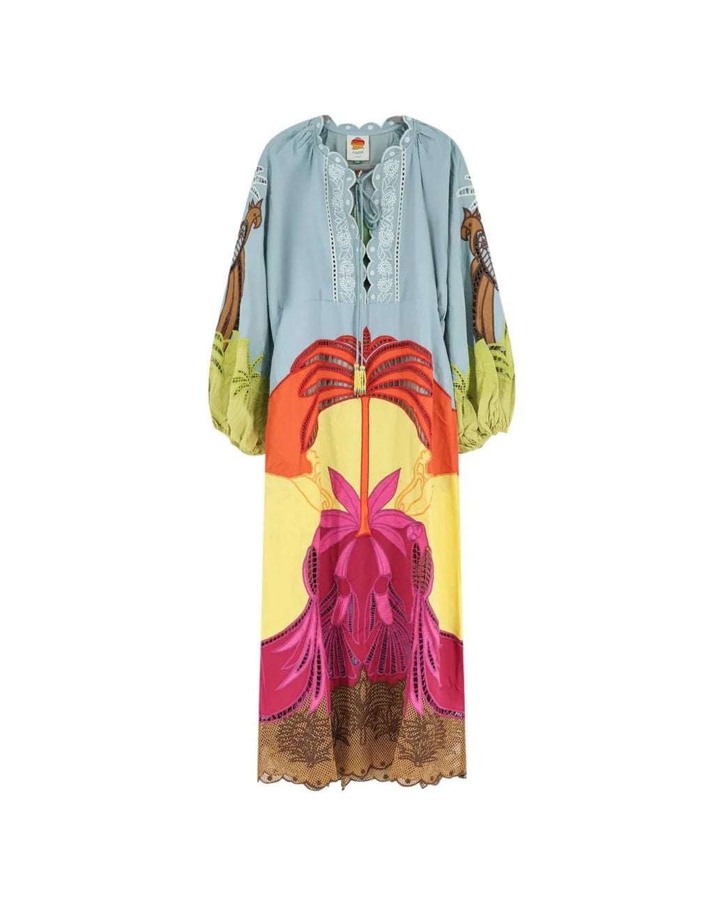 FARM Rio Floral-Print Maxi Dress in White | Lyst UK