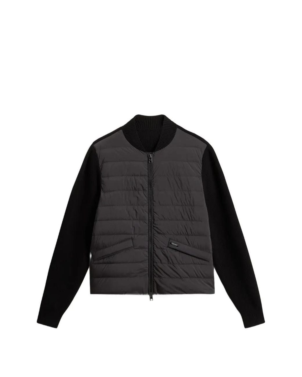 Woolrich Black Hybrid Quilted Bomber Jacket