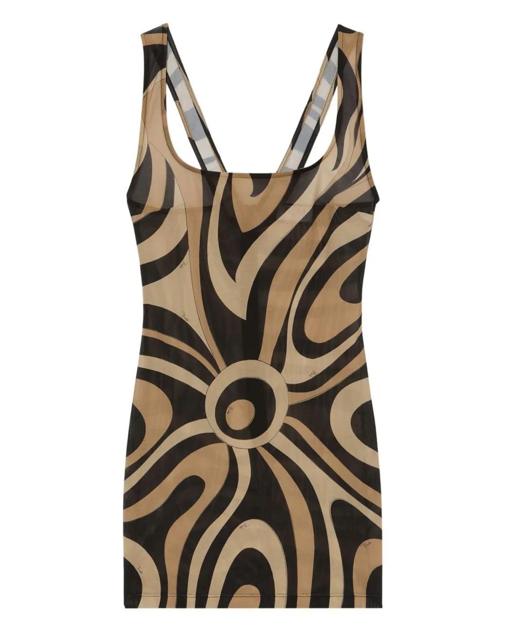 PUCCI Marmo-Print Square-Neck Mini Dress in Black | Lyst
