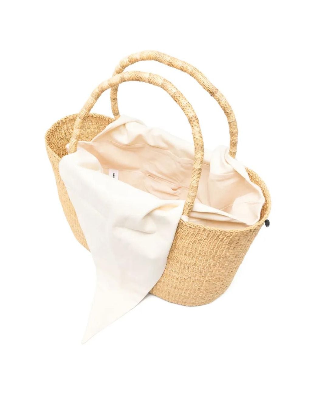 Muuñ White Maxi Echo Woven Straw Tote Bag