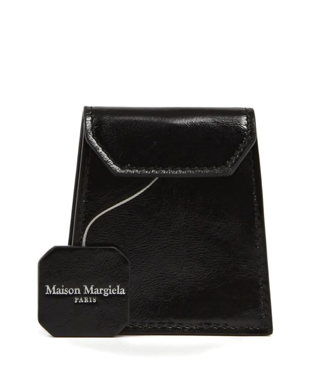 Maison Margiela Black Leather Tea Bag Charm