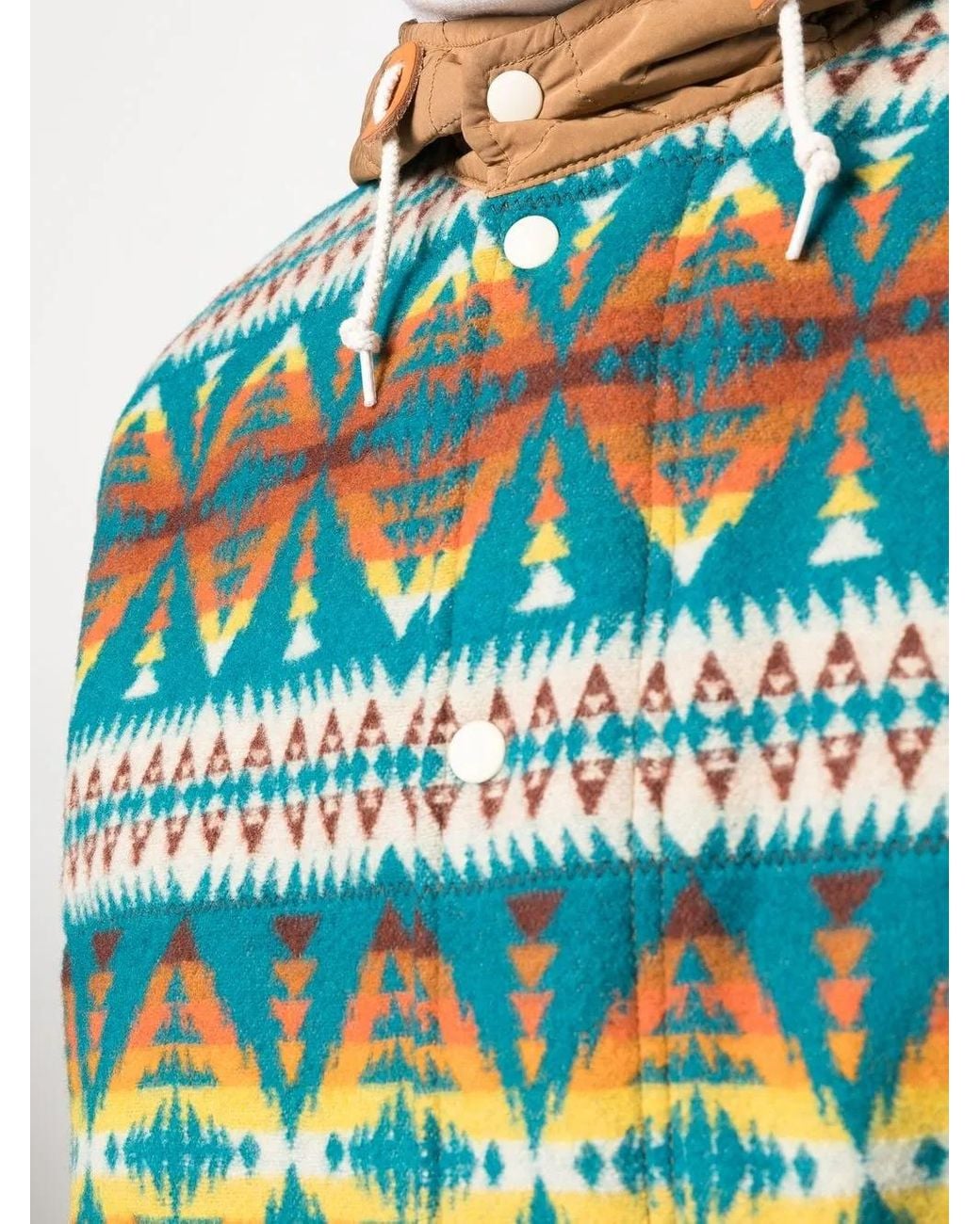 Junya Watanabe Blue Graphic-Print Hooded Parka for men