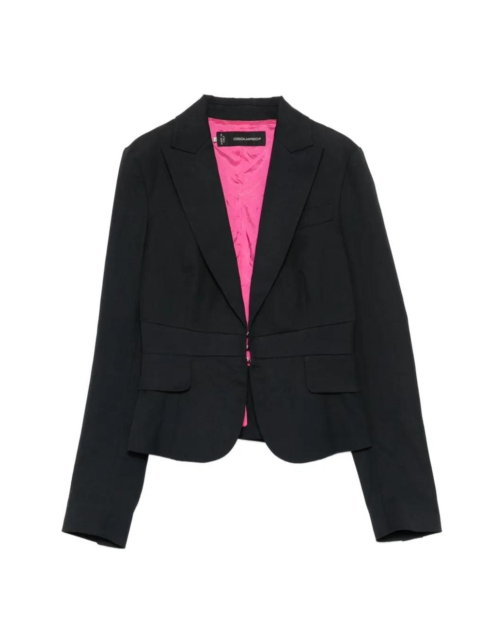 DSquared² Black Peak-Lapel Single-Breasted Blazer