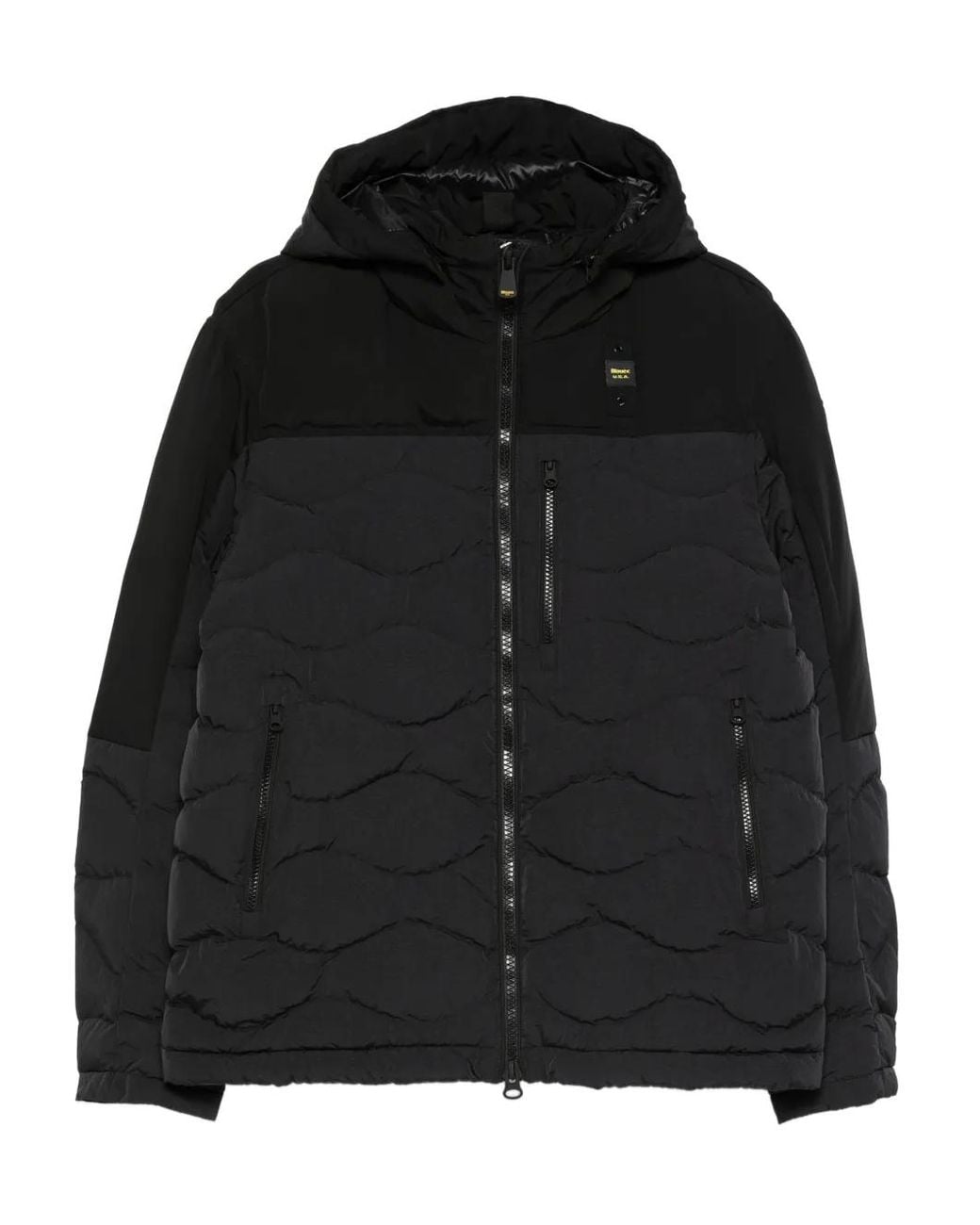 Blauer Black Hooded Quilted Jacket for men