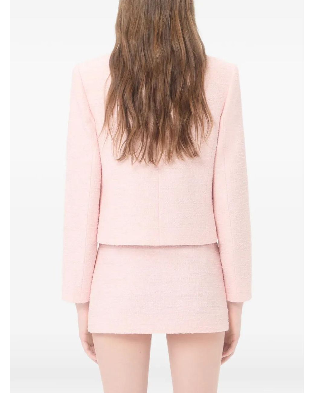 Valentino Garavani Pink Veste En Tweed À Poches À Rabat