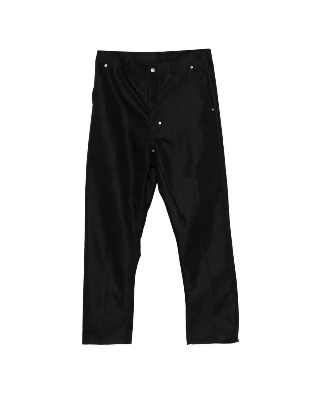 Rick Owens Black Press-Stud Straight-Leg Trousers for men
