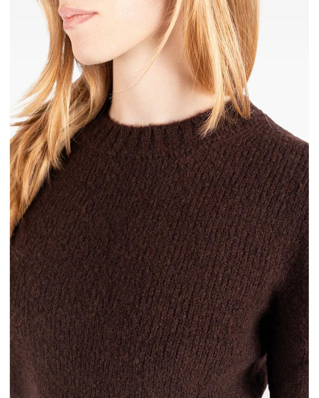 Societe Anonyme Brown Peggy Crew-Neck Wool Sweater