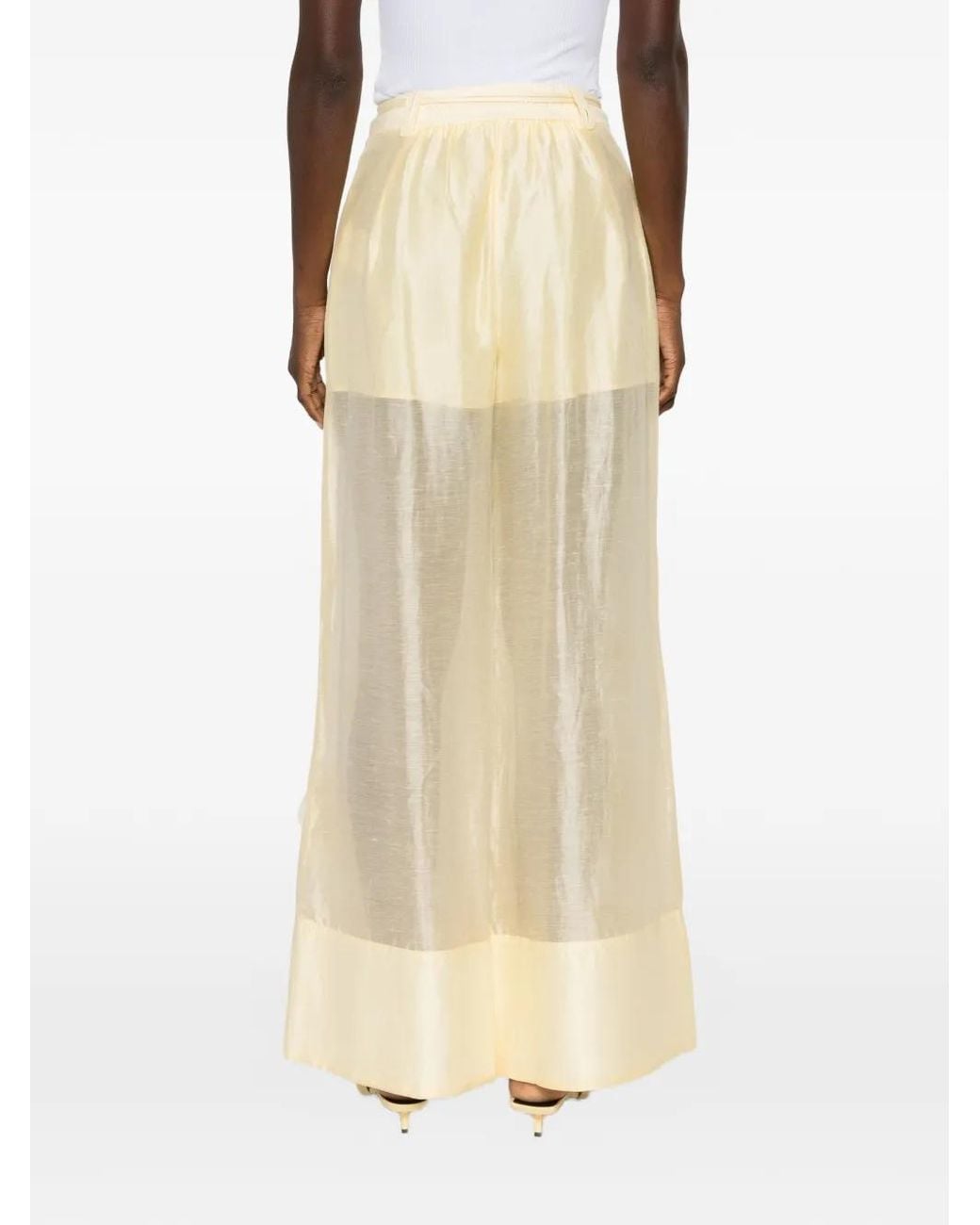 Aje. White Cloudscape Floral-Appliqué Palazzo Pants