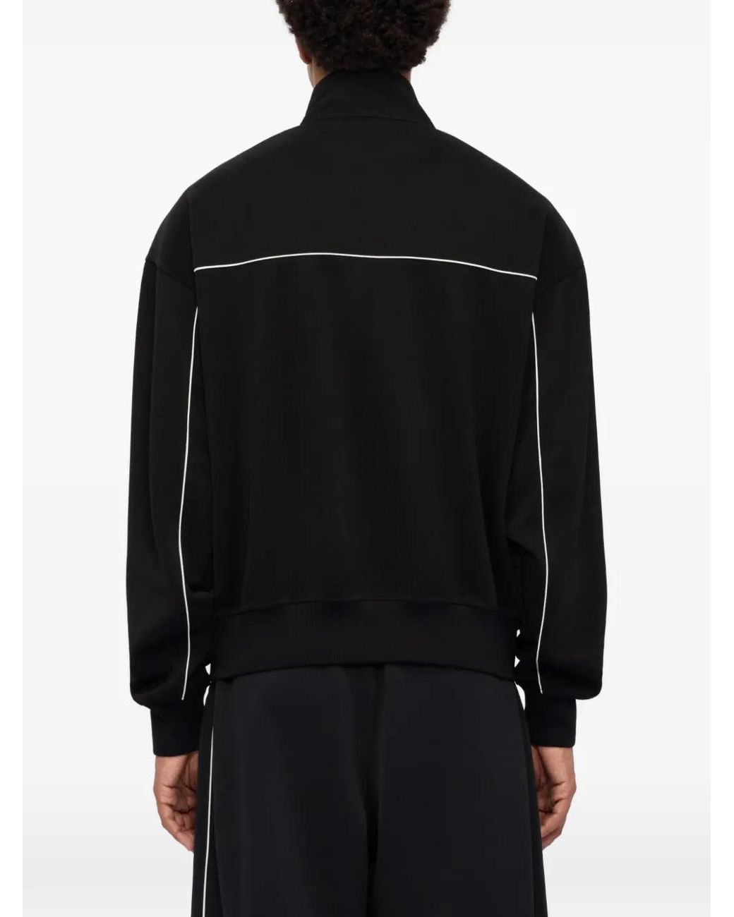 MSGM Black Zip-Up Sweatshirt for men