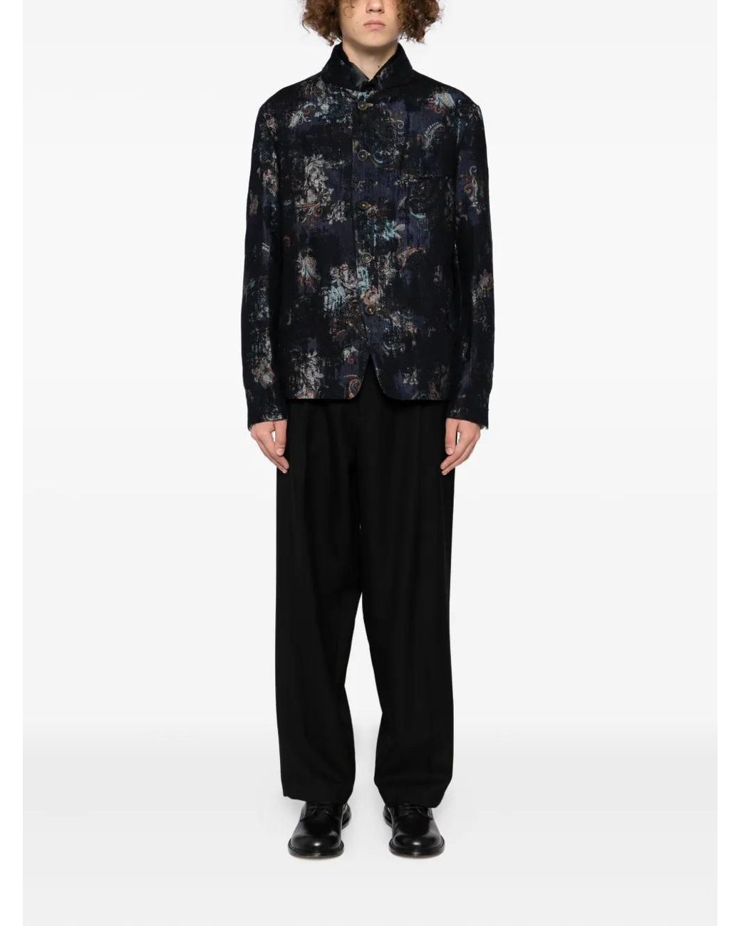 Forme D'expression Black Graphic-Print Jacket for men