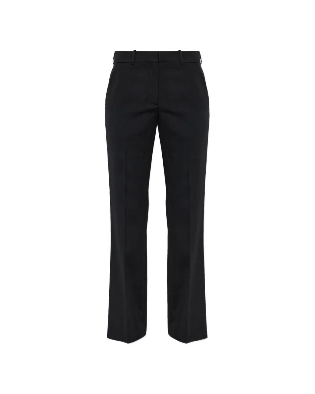 Balmain Black Wool-Blend Straight-Leg Trousers