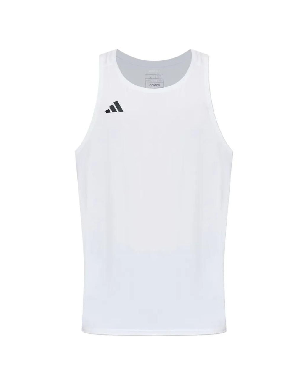 Adidas White Adizero Essentials Running Singlet for men