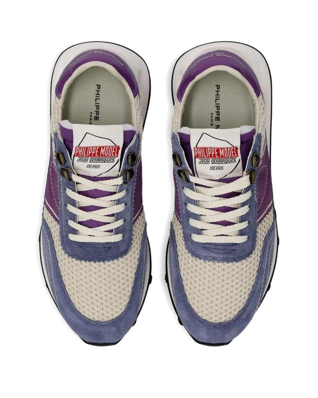 Philippe Model Blue Tour Mesh-Panel Suede Sneakers