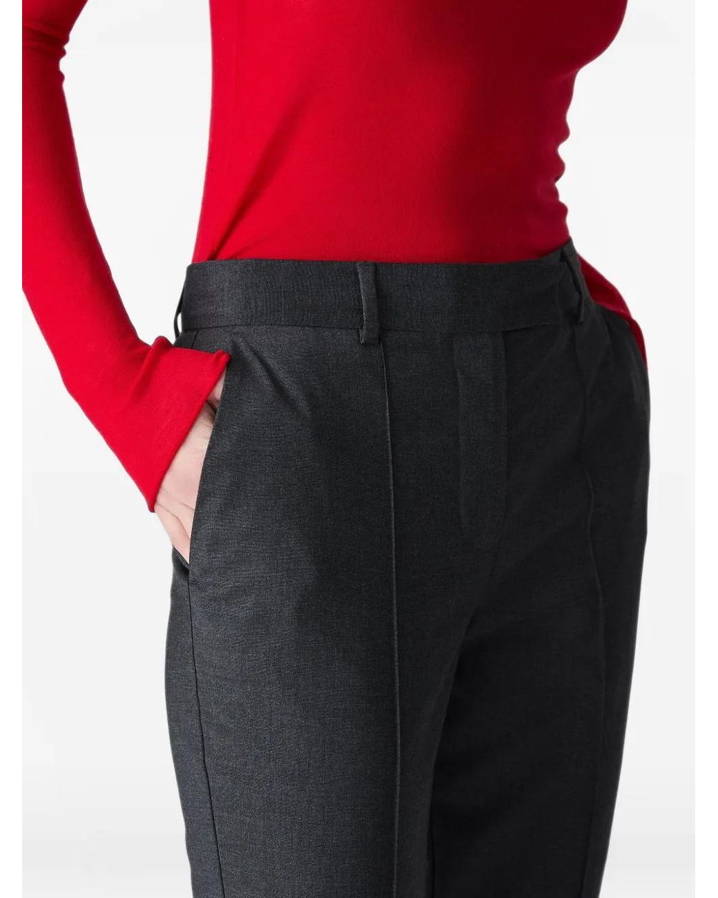 Vera Wang Gray Iowa Zip-Detail Trousers