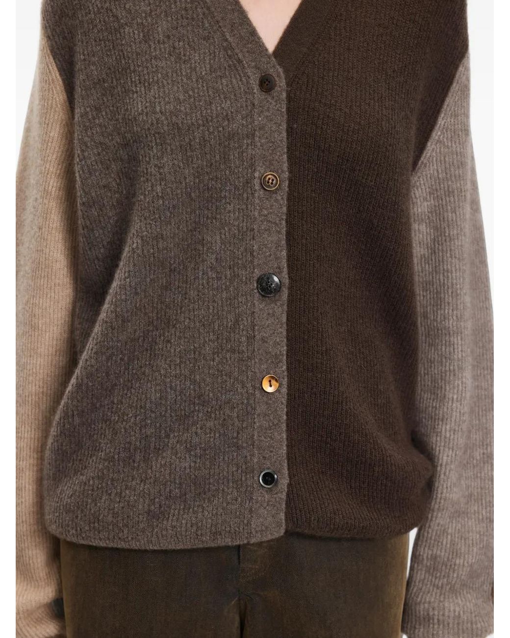 JNBY Geribbeld Vest Met Patchwork in het Brown