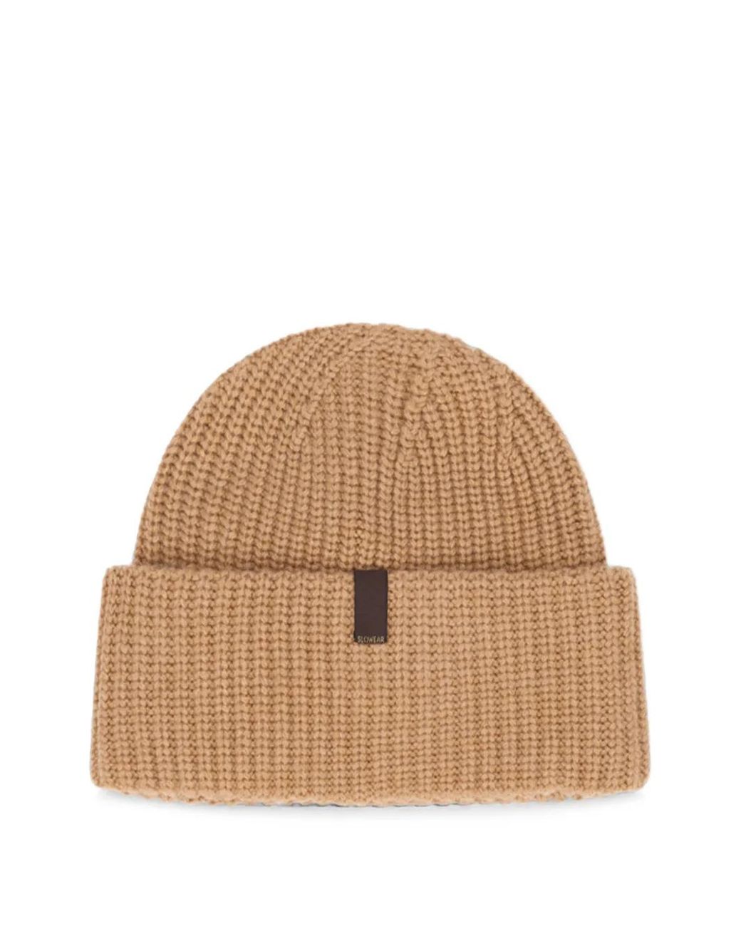 Slowear Natural Ribbed-Knit Beanie Hat for men