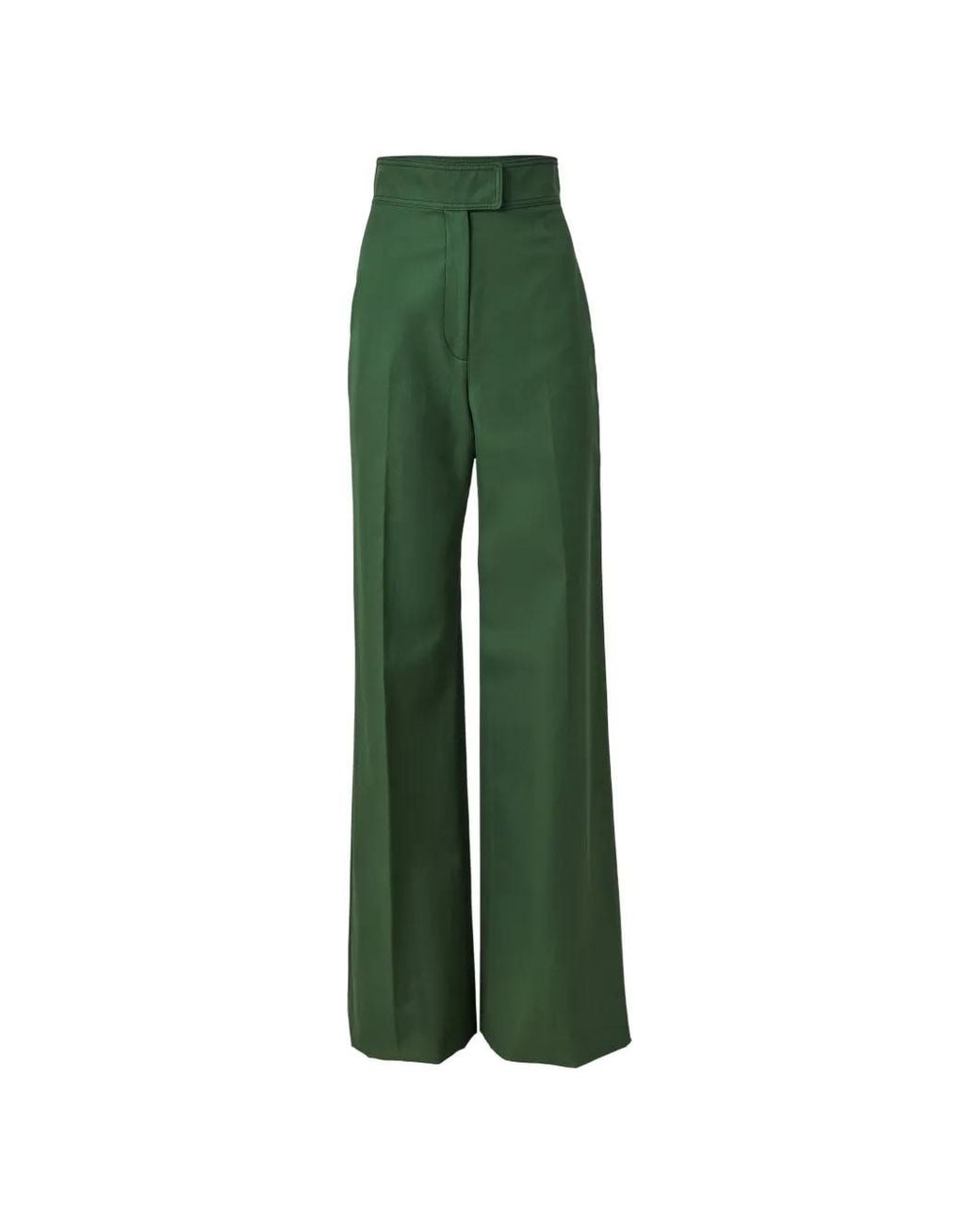 Carolina Herrera Green Diane Wide-Leg Trousers