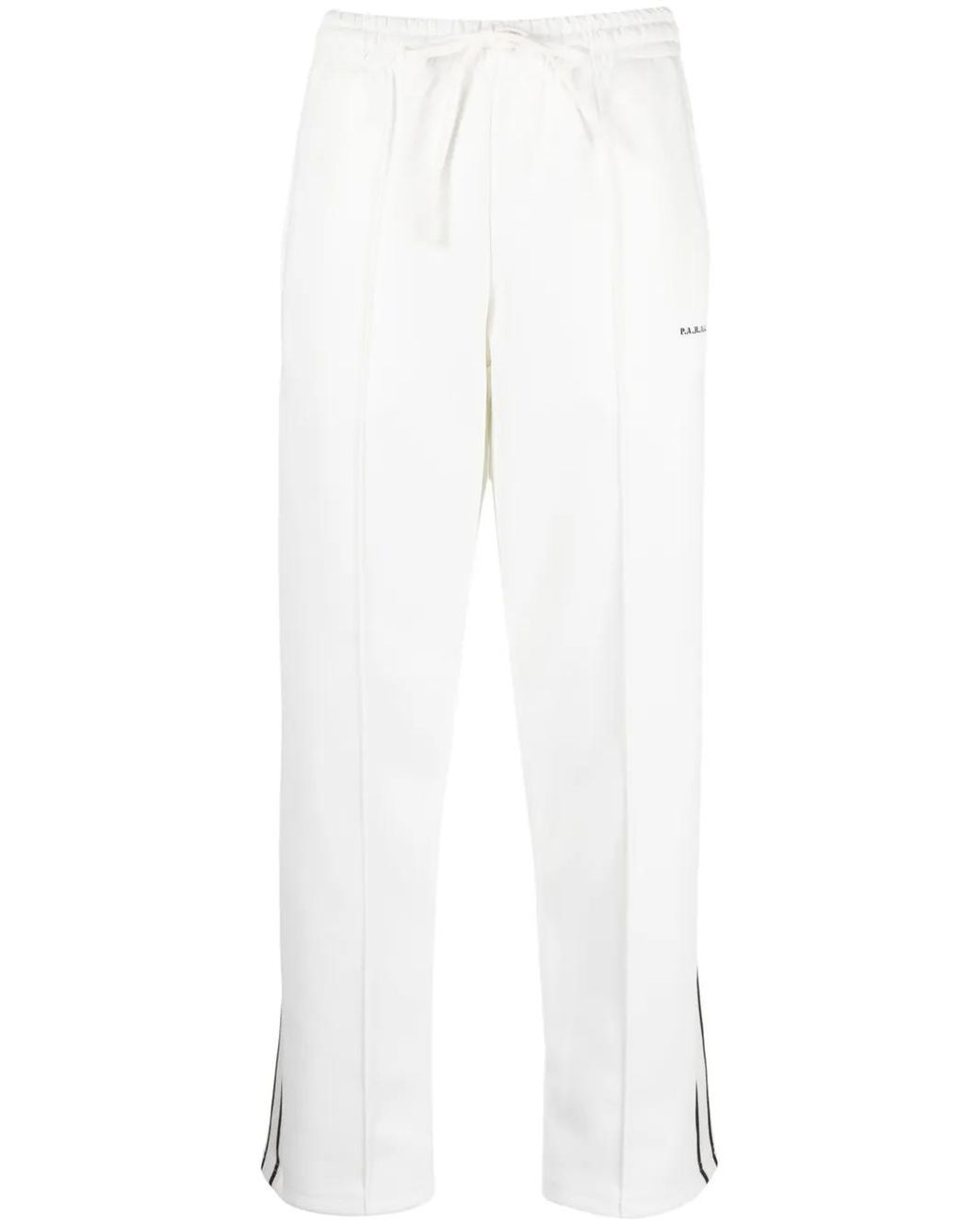 P.A.R.O.S.H. White Logo-Embroidered Striped Track Pants