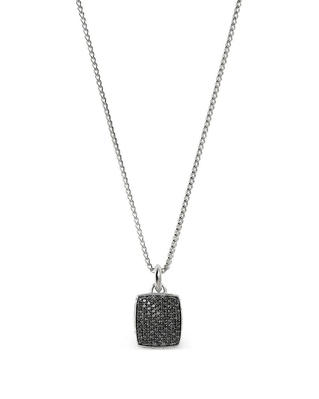 John Hardy Metallic Sterling Tag Sapphire Necklace for men