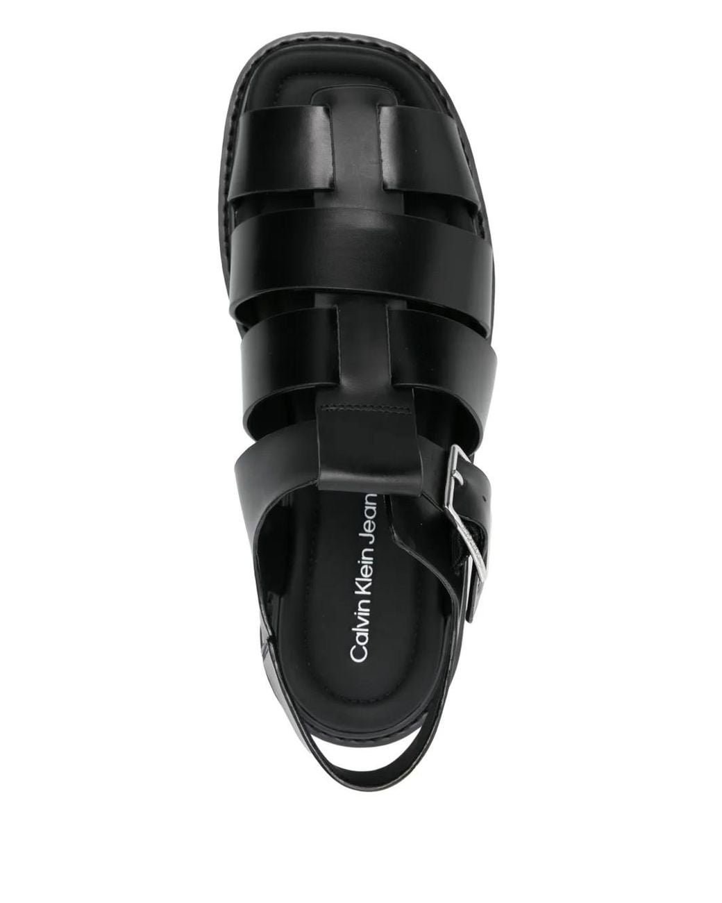 Calvin Klein Black Leather Sandals