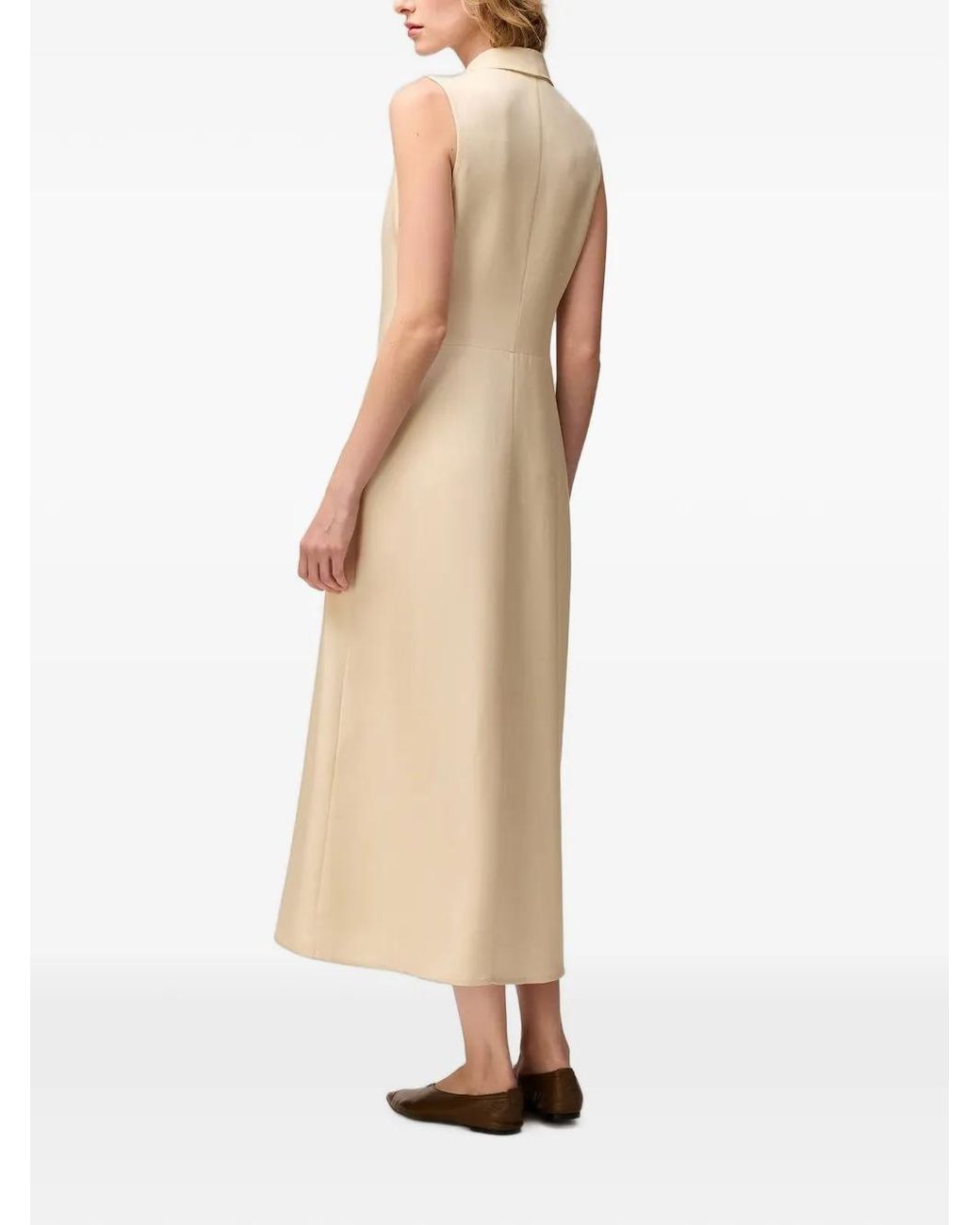 RETORI White Chain-Detail Silk Dress