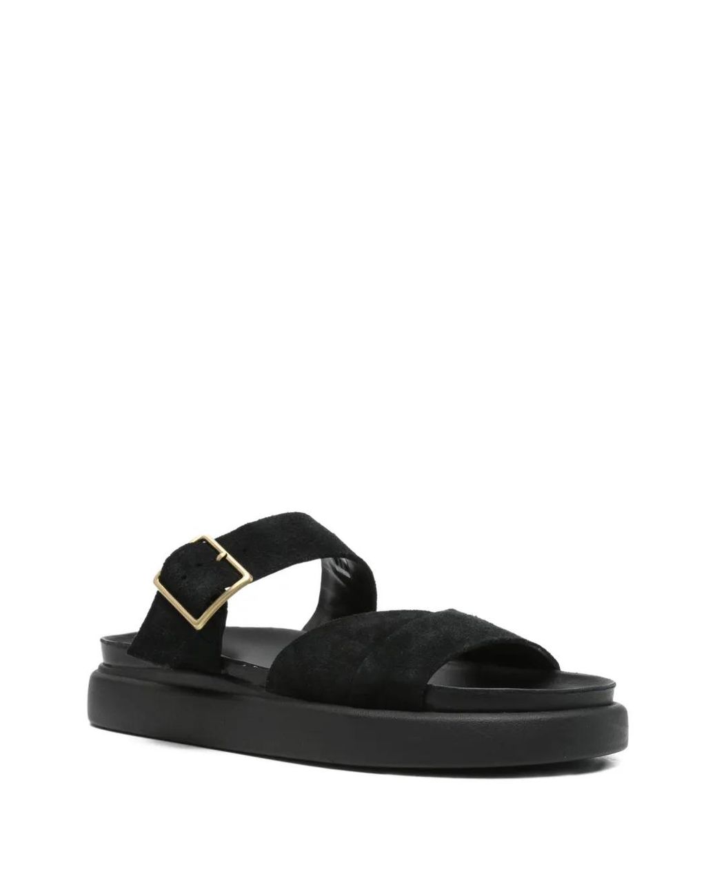 Clarks Black Aristella Buckled Platform Sandals