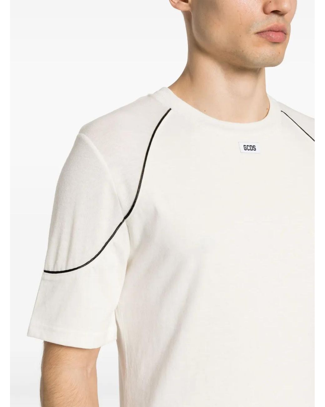 Gcds White Comma Cotton T-Shirt for men
