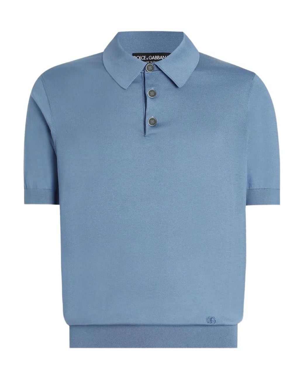 Dolce & Gabbana Blue Buttoned Polo Shirt for men