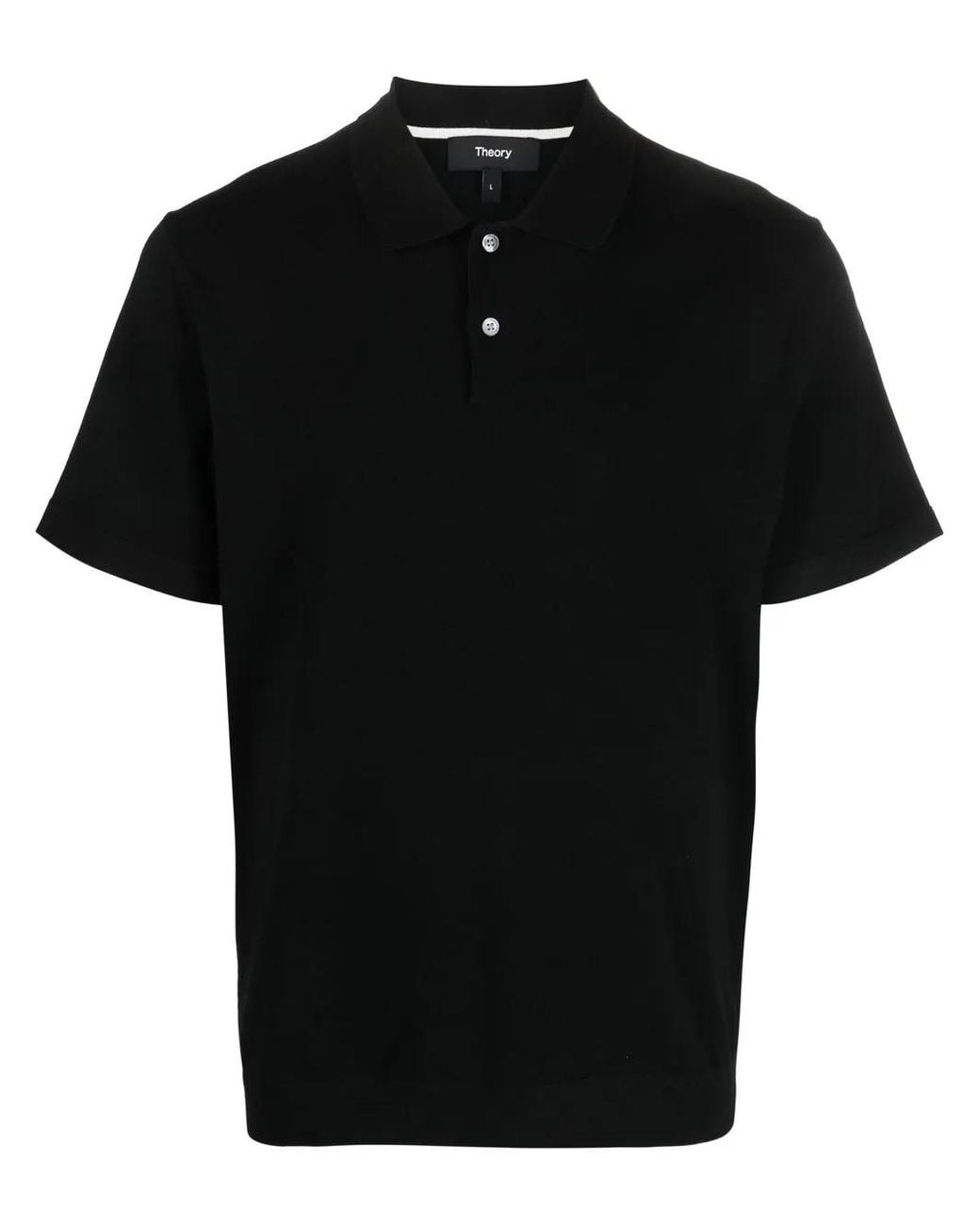 Theory Black Short Sleeved Polo Shirt for men
