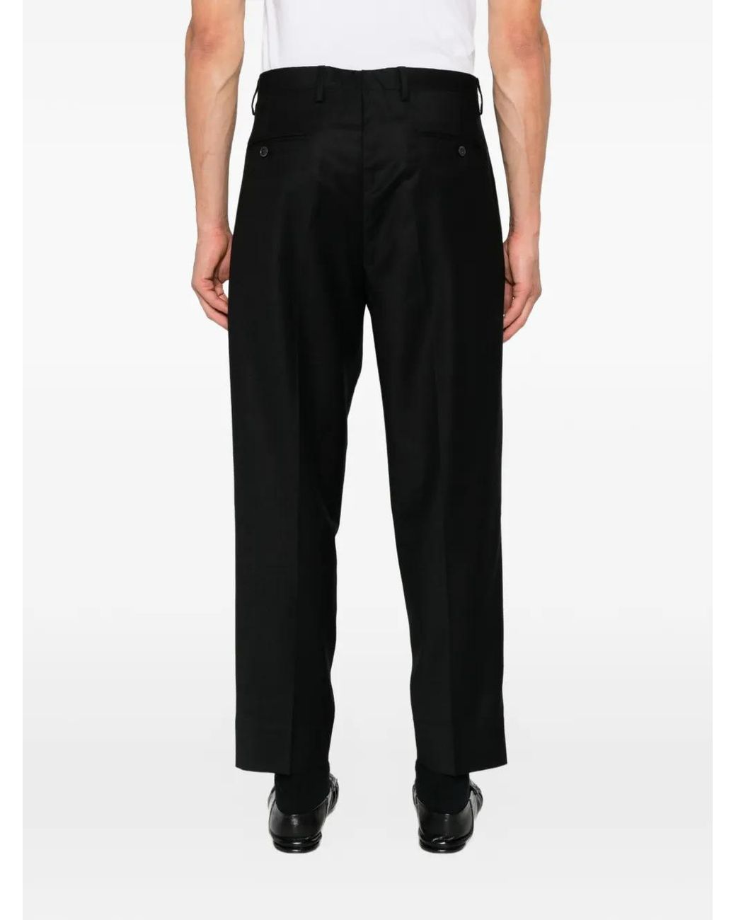 Briglia 1949 Black Pleated Straight-Leg Trousers for men
