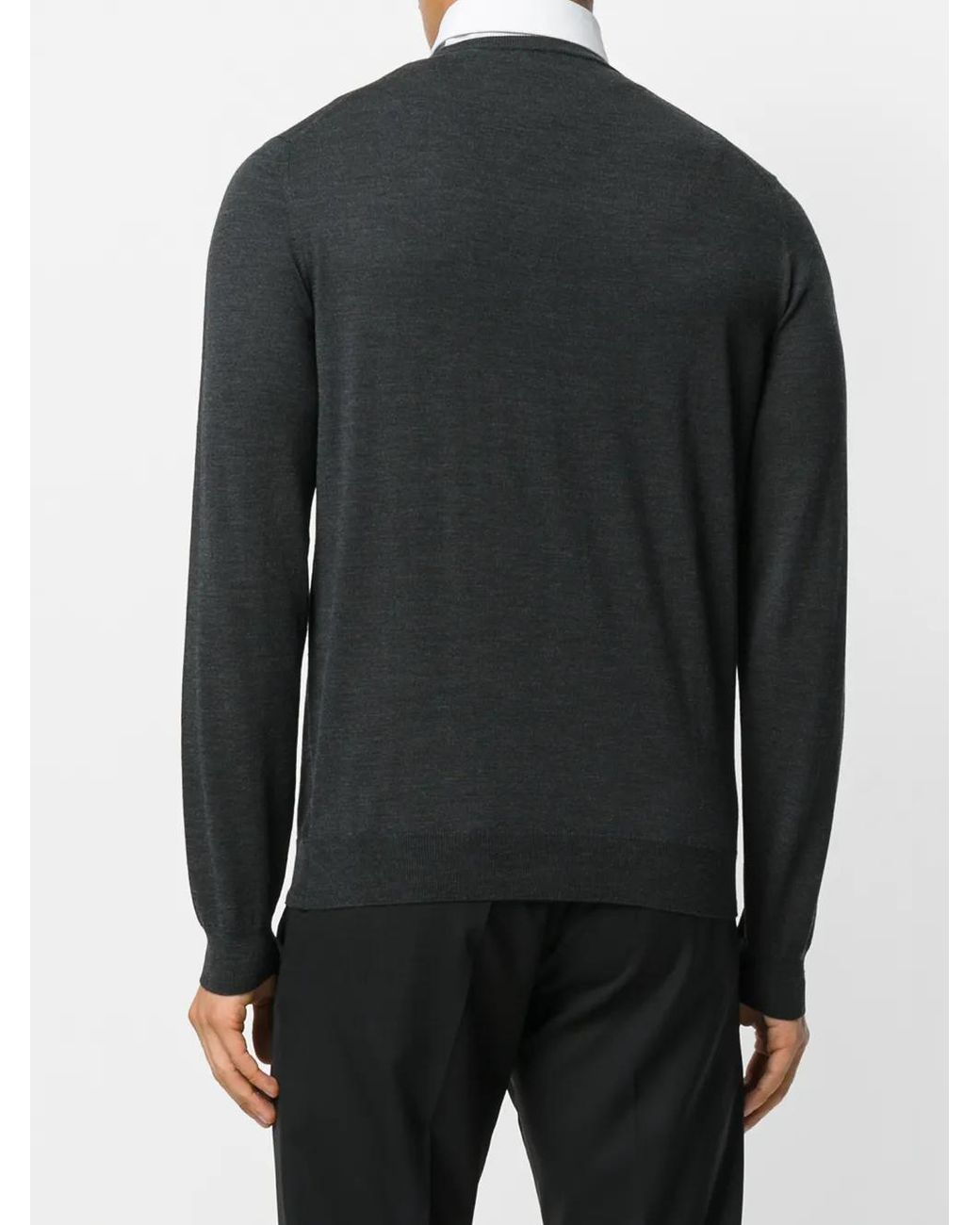 Jersey Con Cuello Redondo Zanone de hombre de color Black