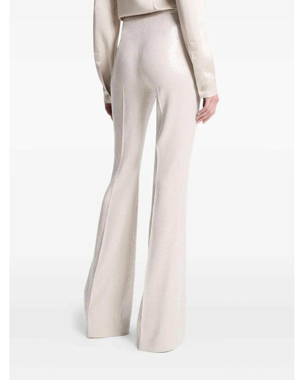 Michael Kors White Sequin-Embellishment Trousers