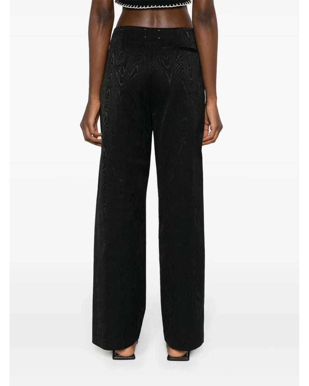 Forte_forte Black Patterned-Jacquard Straight-Leg Jeans
