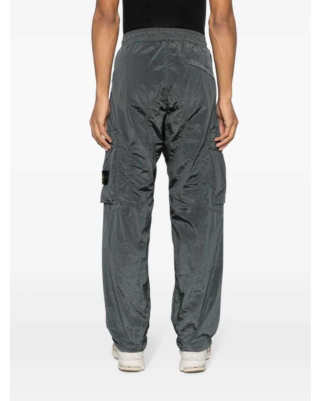 Stone Island Blue Compass-Motif Cargo Trousers for men