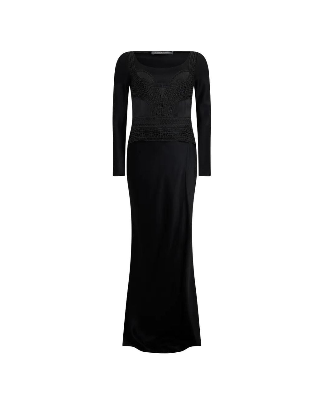 Alberta Ferretti Black Long-Sleeved Maxi Dress
