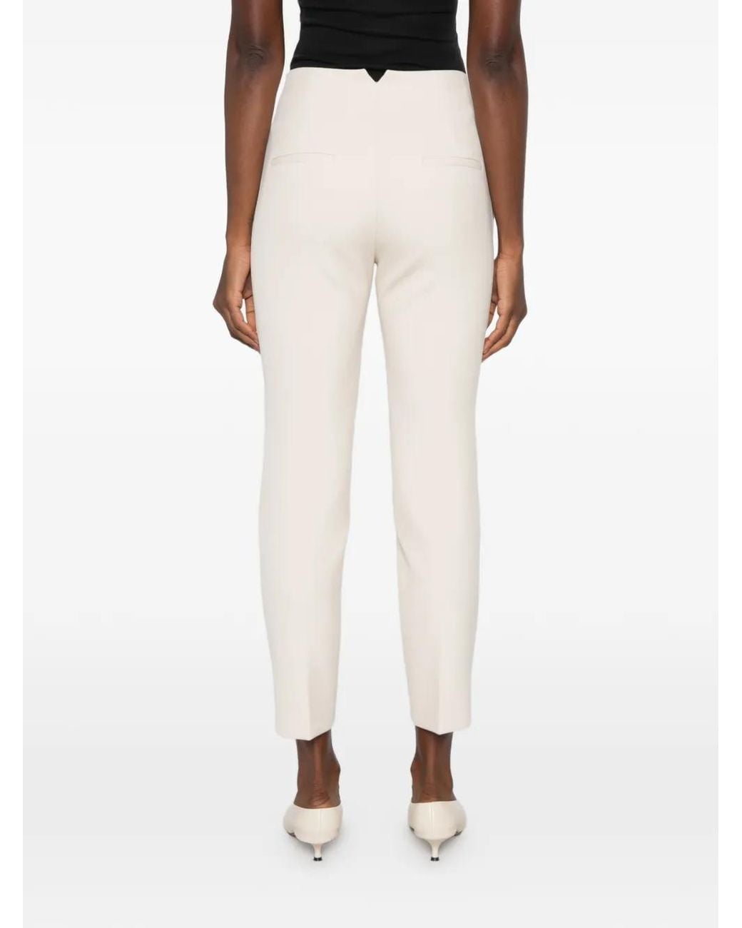 Peserico White Slim-Cut Cropped Trousers