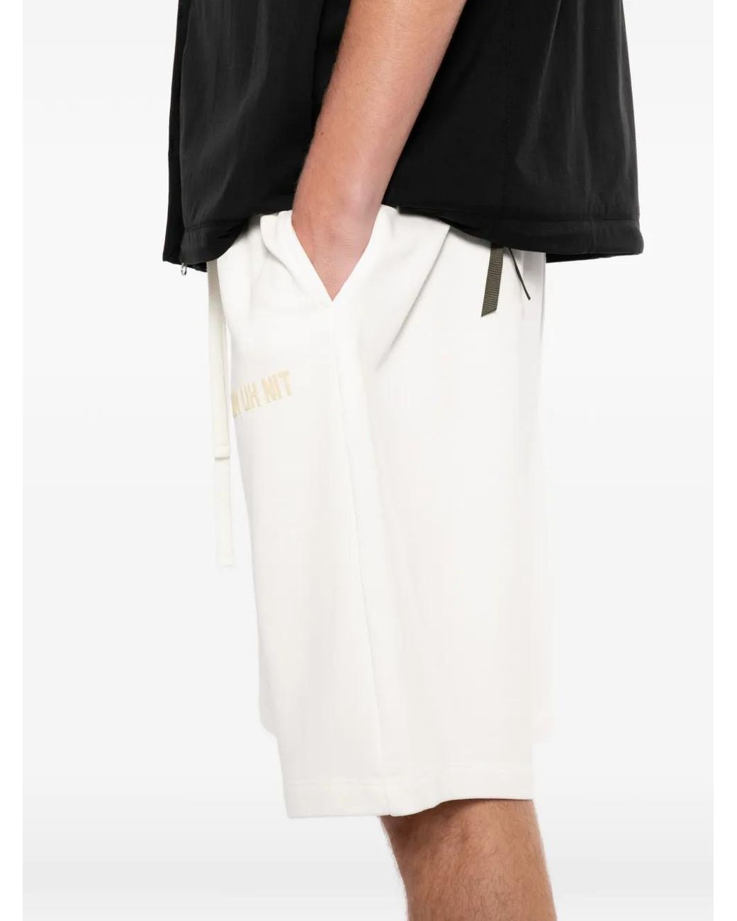Ih Nom Uh Nit White Logo-Print Knee-Length Shorts for men