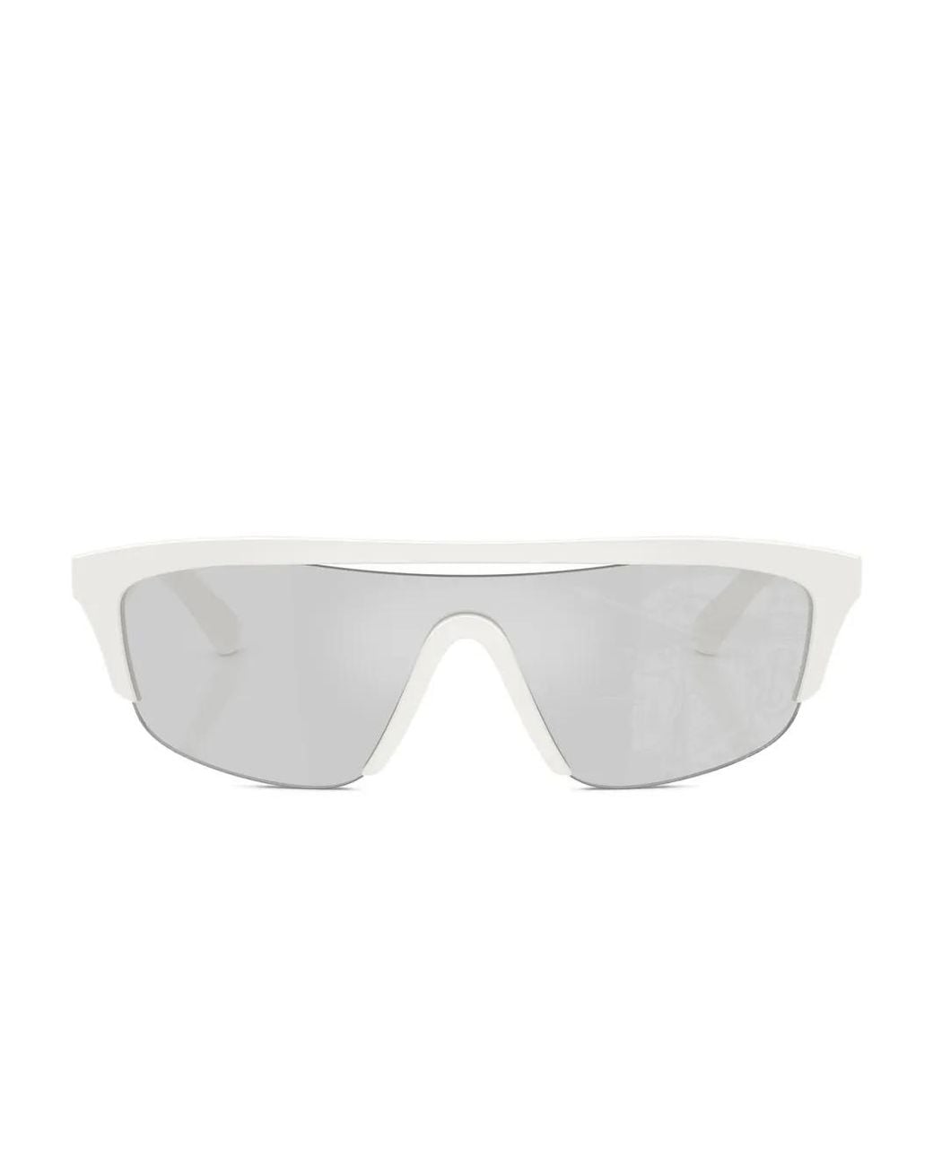 Burberry White Geometric-Frame Sunglasses for men