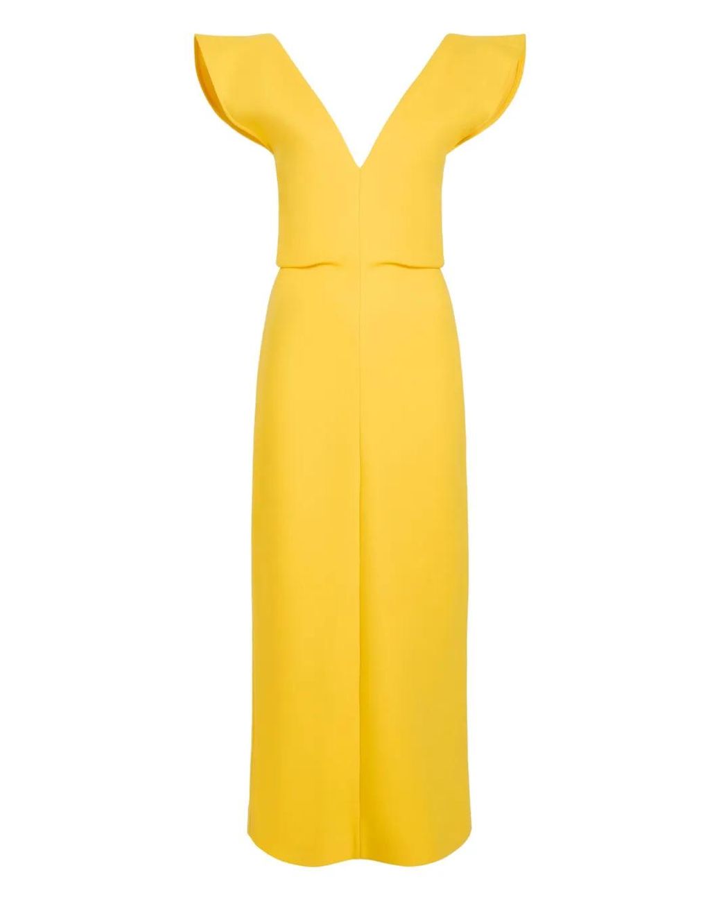 Proenza Schouler Yellow Canary Viscose Wool Mariam Dress