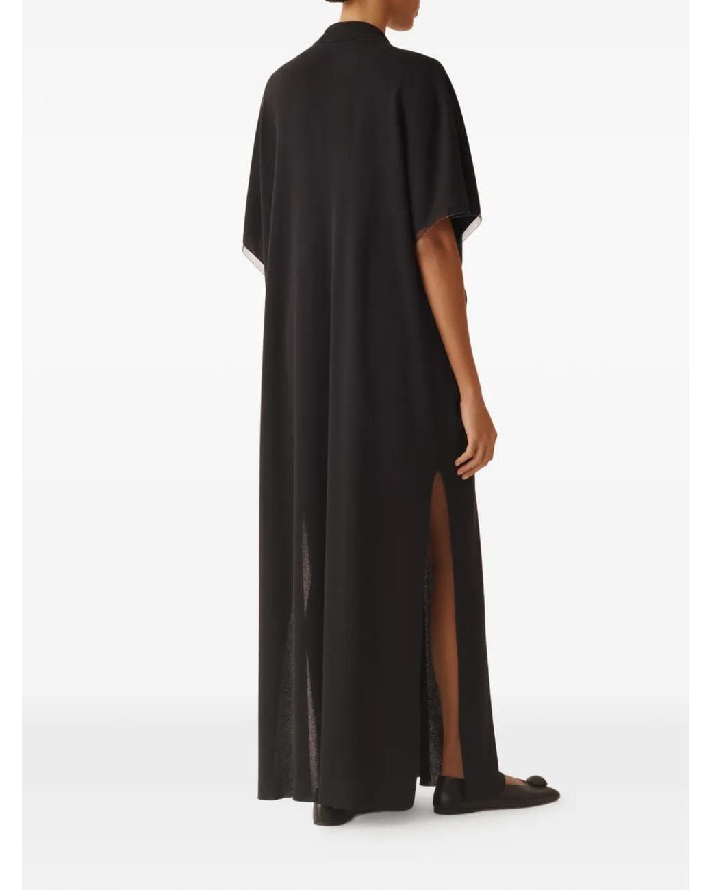 Fabiana Filippi Black Collared V-Neck Dress