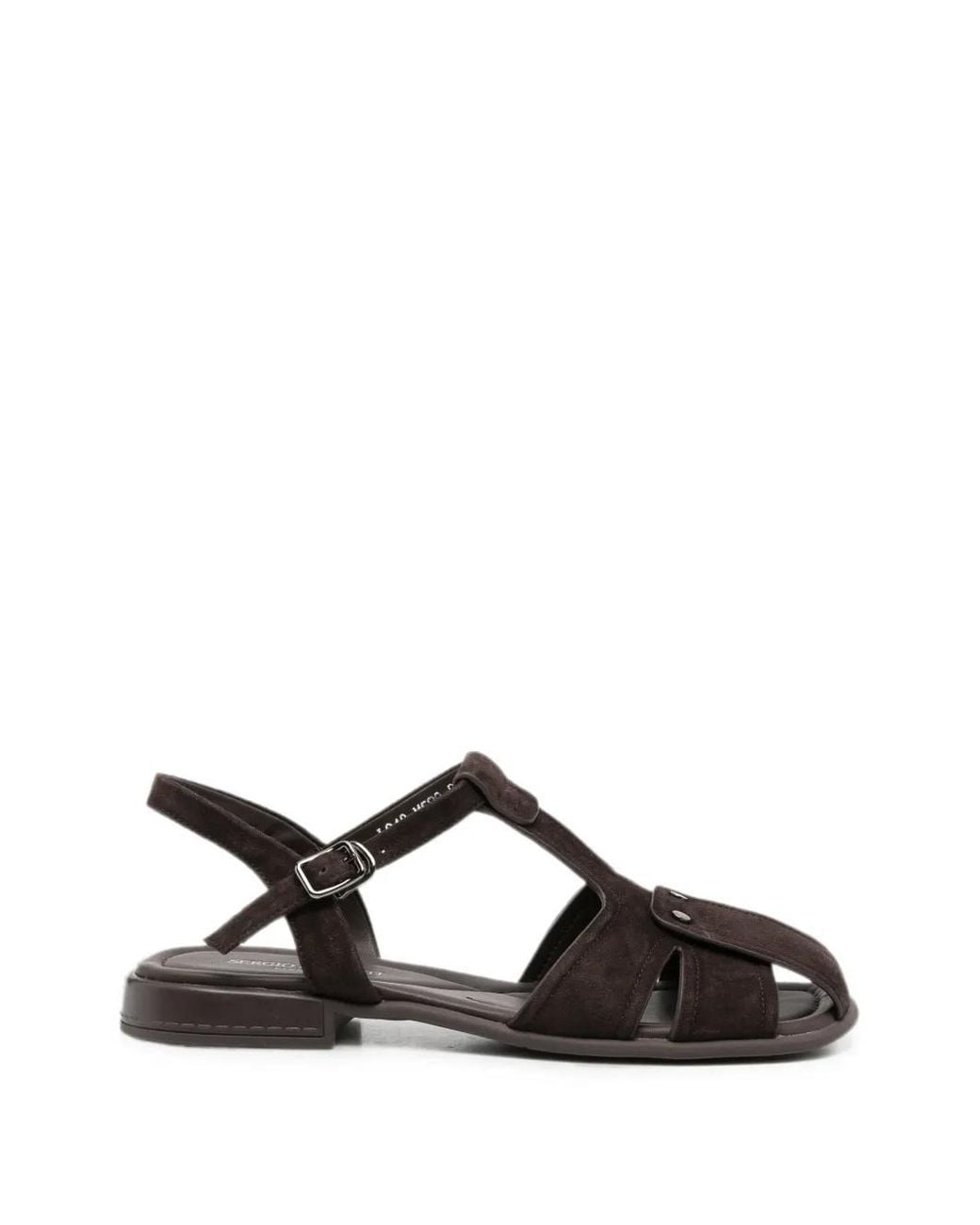 SERGIO MORETTI FIRENZE Black Suede Buckled Sandals