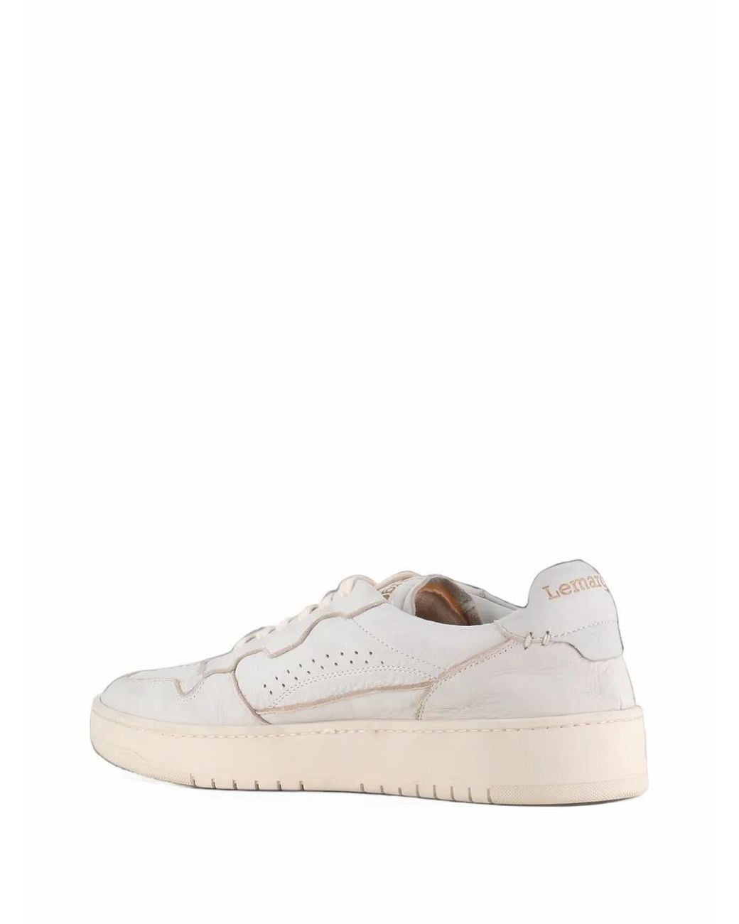 LEMARGO White Perforated Panelled Sneakers for men