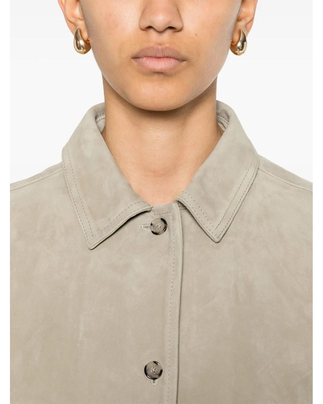 Totême Natural Soft Suede Shirt