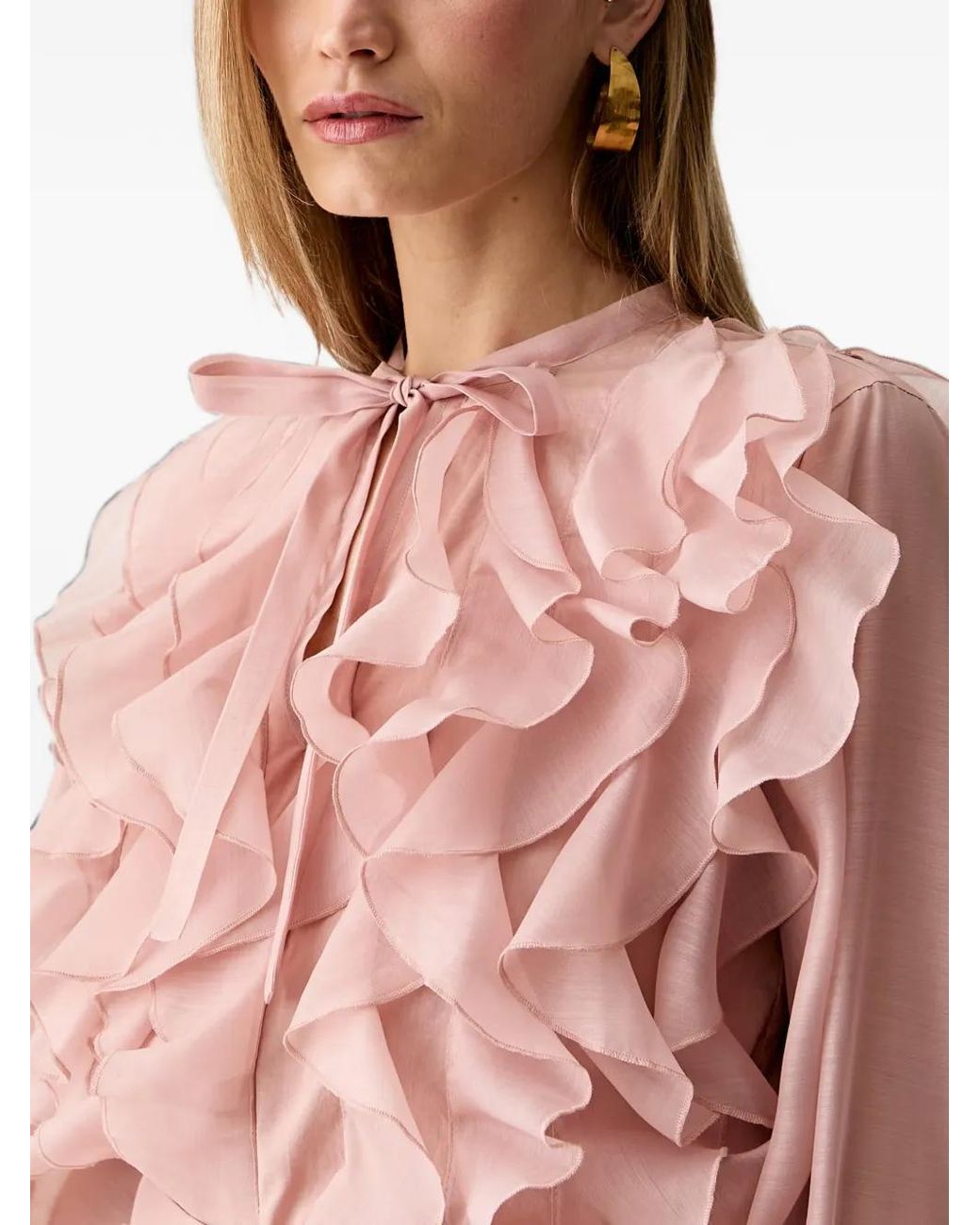 Karl Lagerfeld Pink Ruffled Blouse